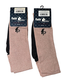 Fair Play Socks - Pack of 2 - Rose Gold Shiny / Size Small (33-35)   NEW