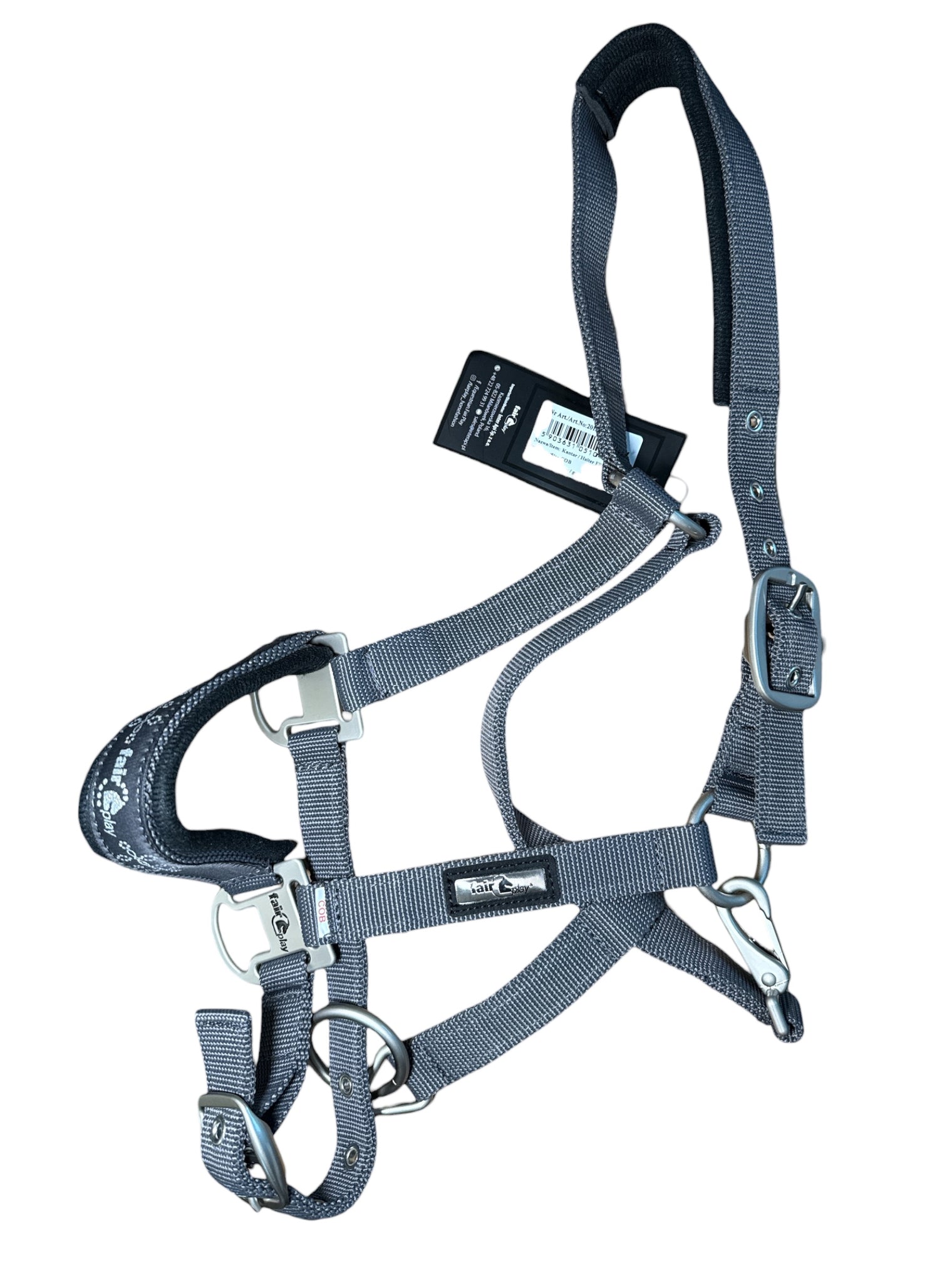 Fair Play Dion Halter - Grey / Pony Size   NEW