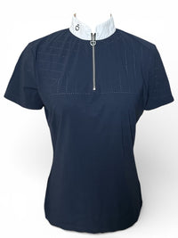 Cavalleria Toscana Women's Perforated Show Shirt - Black / Size Medium