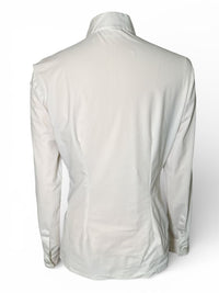 Cavalleria Toscana Women's "Wave" Long Sleeve Perforated Show Shirt - White / Size Large