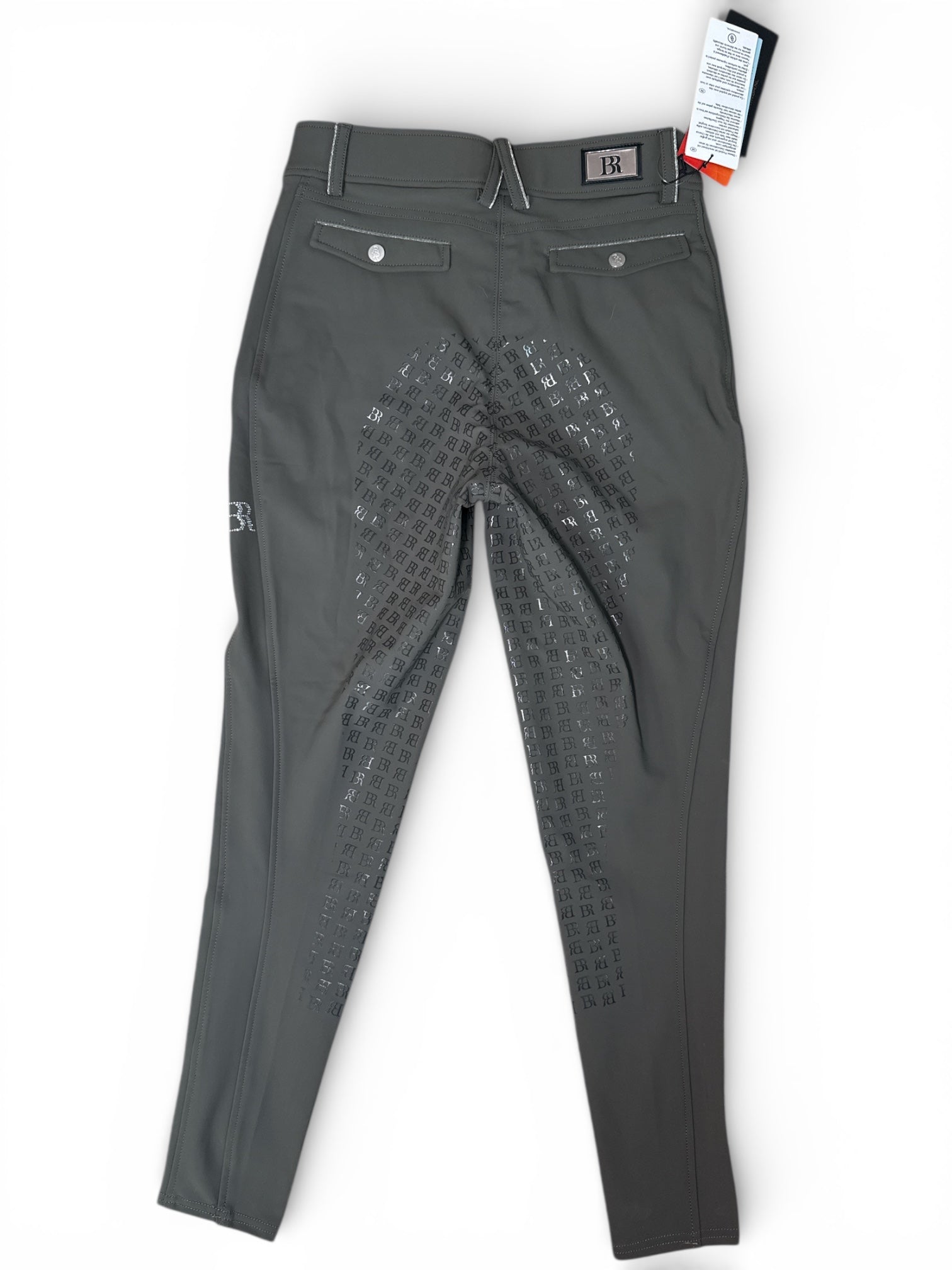 BR Equestrian Dionne Full Grip Seat Breech - Beluga Green / Size US 26 (EU 38)  NEW