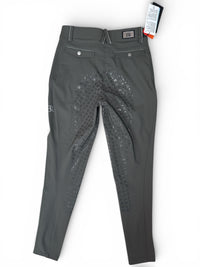 BR Equestrian Dionne Full Grip Seat Breech - Beluga Green / Size US 26 (EU 38)  NEW