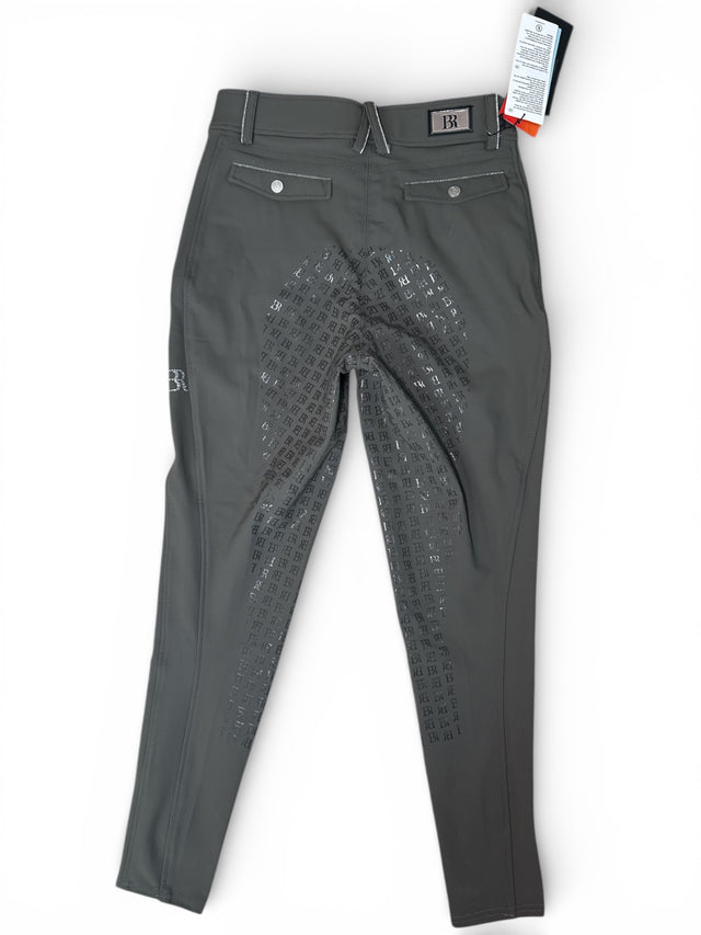 BR Equestrian Dionne Full Grip Seat Breech - Beluga Green / Size US 32 (EU 44)   NEW