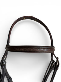 Vespucci Veritas Wide Fancy Stitch Hunter Bridle - Brown (No Reins)