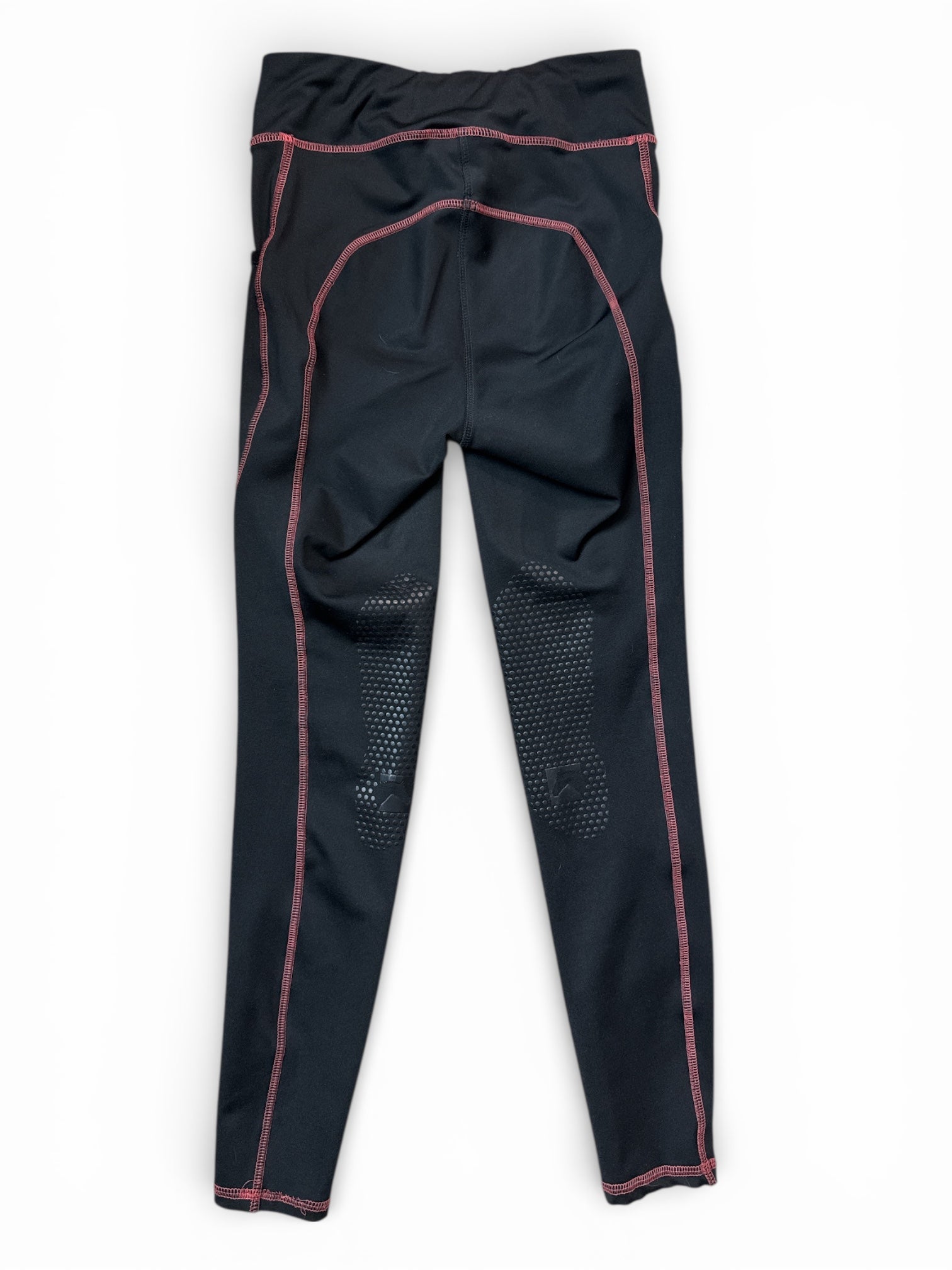 Dover Riding Sport Kid's Coolblast Knee Grip Riding Tights - Black / Red - Size Youth Medium