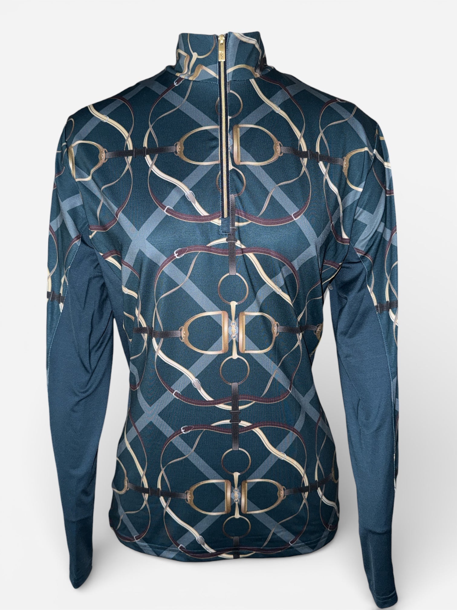 Arista Ribbons & Reins 1/4 Zip Long Sleeve Shirt - Sapphire Blue / Size XXL   NEW