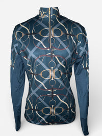 Arista Ribbons & Reins 1/4 Zip Long Sleeve Shirt - Sapphire Blue / Size XXL   NEW