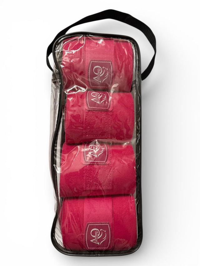 Ovation Professional Polo Wraps - Set of 4 / Fuchsia Pink / Horse Size   NEW