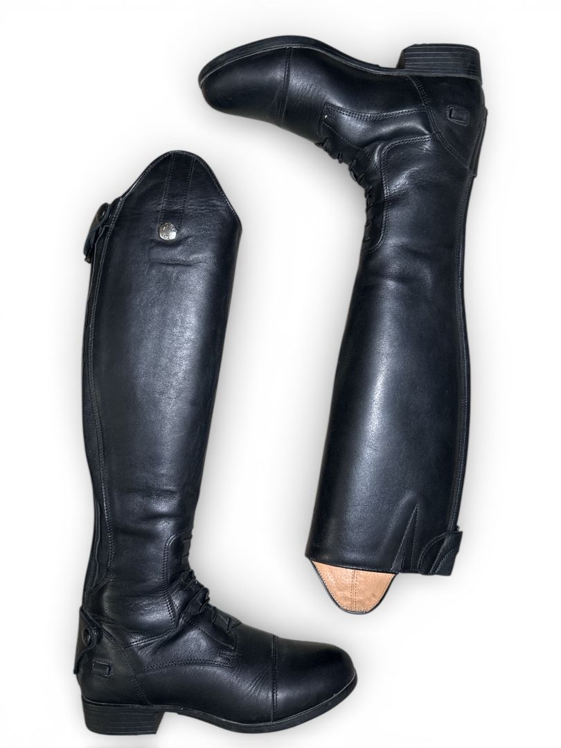 Dover Saddlery Madison Field Boots -  Black / Size 6.5 Slim Calf Short Height