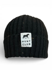 Hunt Club Dappled Wool Blend Beanie Hat - Black / Unisex / One Size  NEW