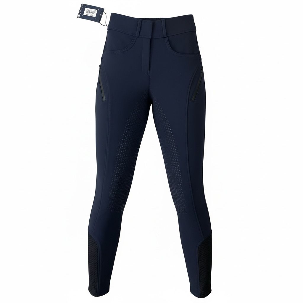 LeMieux Amy Winter "Bregging" Full Seat Grip Breeches -  Navy / Size UK 8 / EU 36 (US 4)  NEW