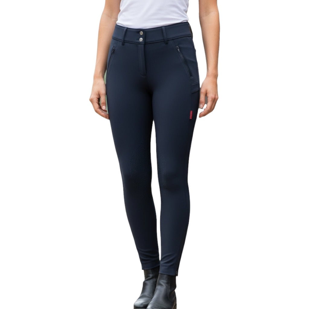 LeMieux Drytex Waterproof Winter Fleece Knee Grip Breeches - Black UK10 / EU 38 / US6  NEW