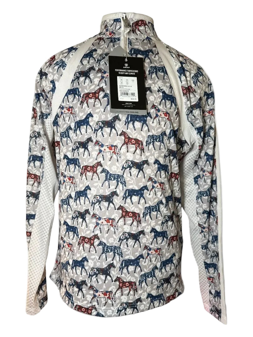 Ariat Children's Sunstopper 3.0 Shirt- Painted Ponies / Size Youth Medium (10)  NEW