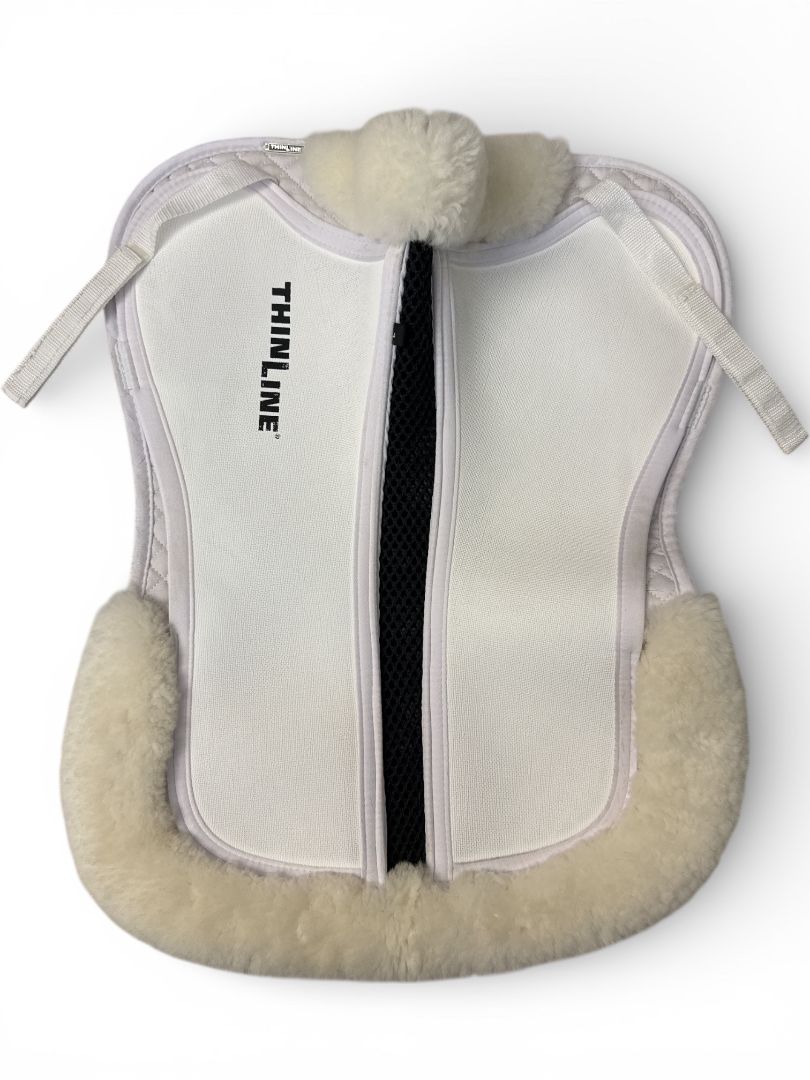 Thinline Trifecta Half Pad with Sheepskin Rolls - White / Size Large