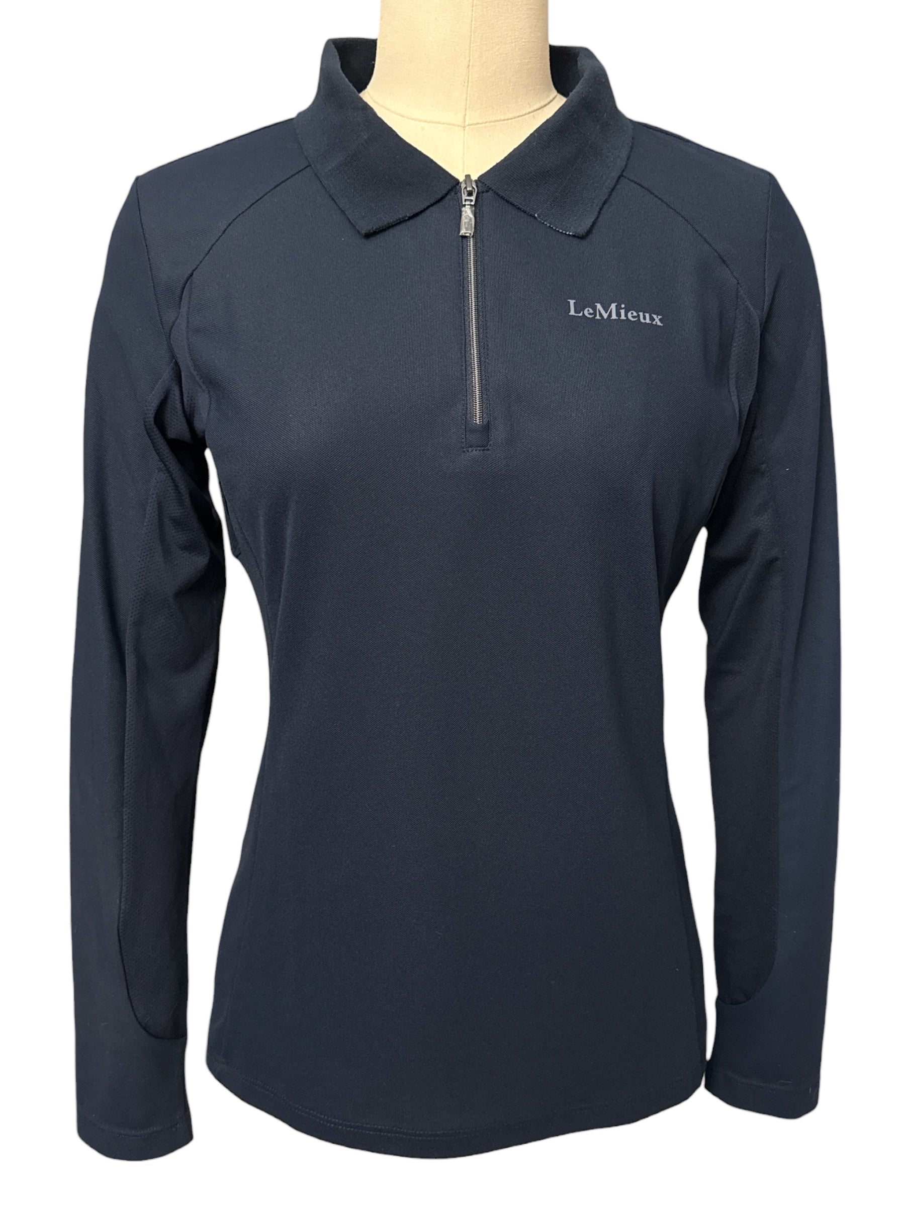 LeMieux Long Sleeve Sport Polo Shirt Navy / Size US 4 (EU 36 / UK 10) NEW