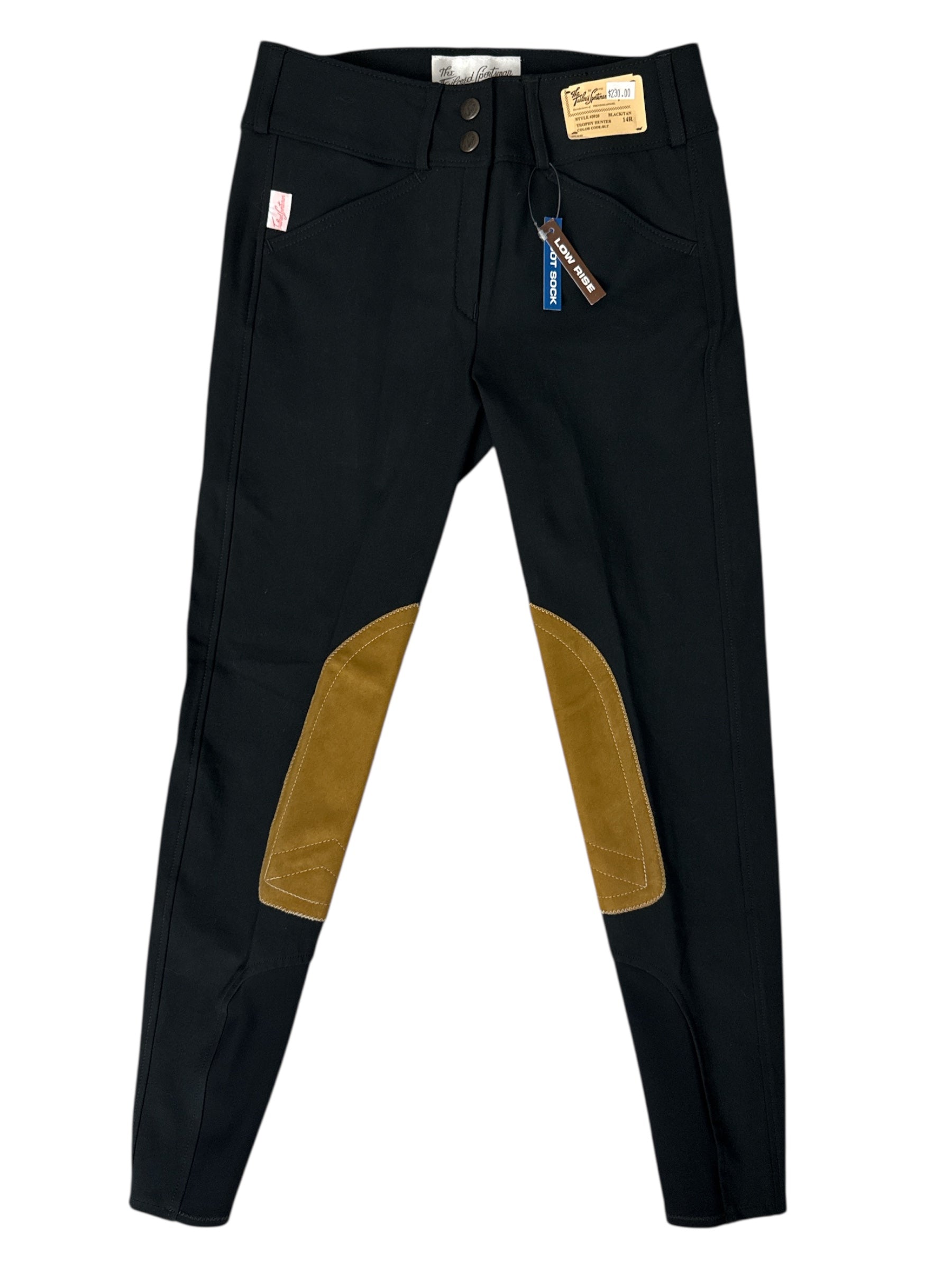 The Tailored Sportsman Girls Tech Light Trophy Hunter Breeches (Style # 3920) Black / Size 14R   NEW