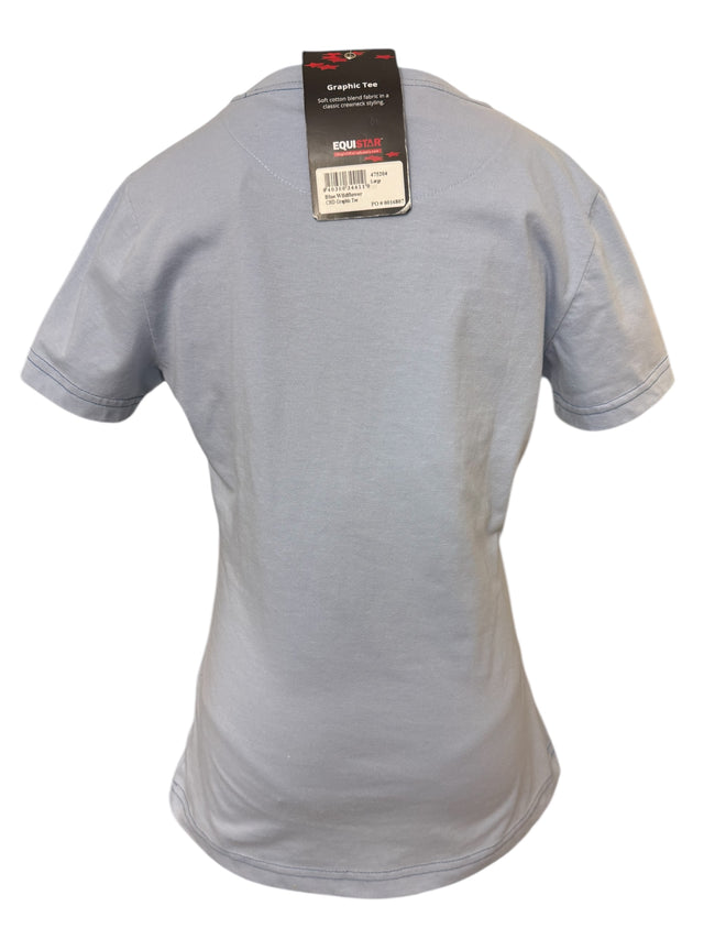 Equistar Kids Graphic Horse Tee - Blue Wildflower / Large Youth   NEW