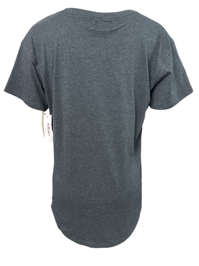 Ariat Women's Graphic "Farm Chick" Tee - Grey / Size Large  NEW