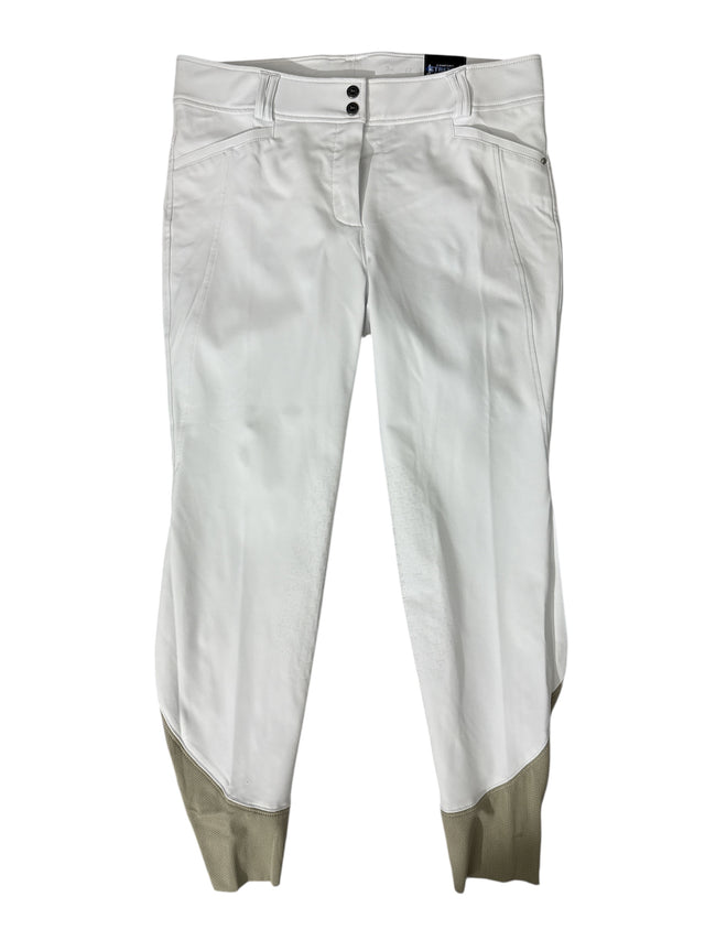 RJ Classics Hayden Silicone Knee Grip Breech - White / Size 34  NEW