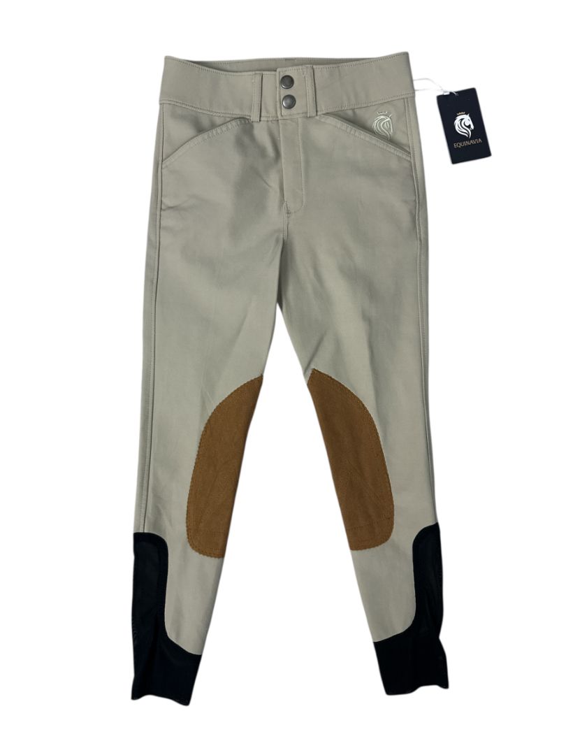 Equinavia Tuva Kids Show Knee Patch Breeches - Tan / Size 10 Youth  NEW
