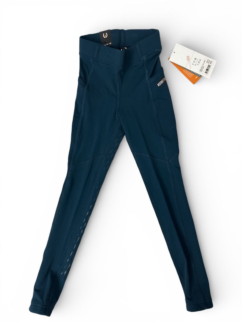 Kerrits Ice Fill Full Seat Tech Riding Tights - Blue Lagoon / Size Youth XS  NEW