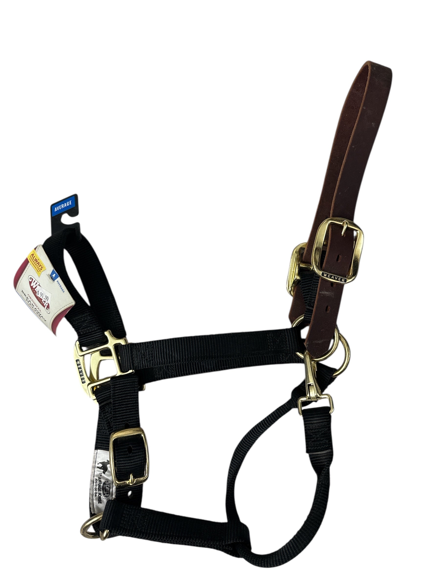 Weaver Adjustable Nylon Breakaway Halter - Black Horse / Full (Average) Size  NEW