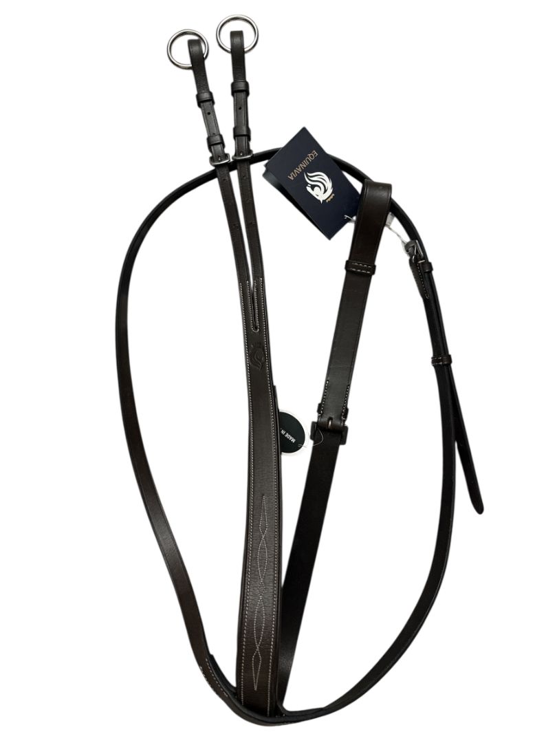 Equinavia Saga Running Martingale - Dark Brown Full / Horse Size  NEW