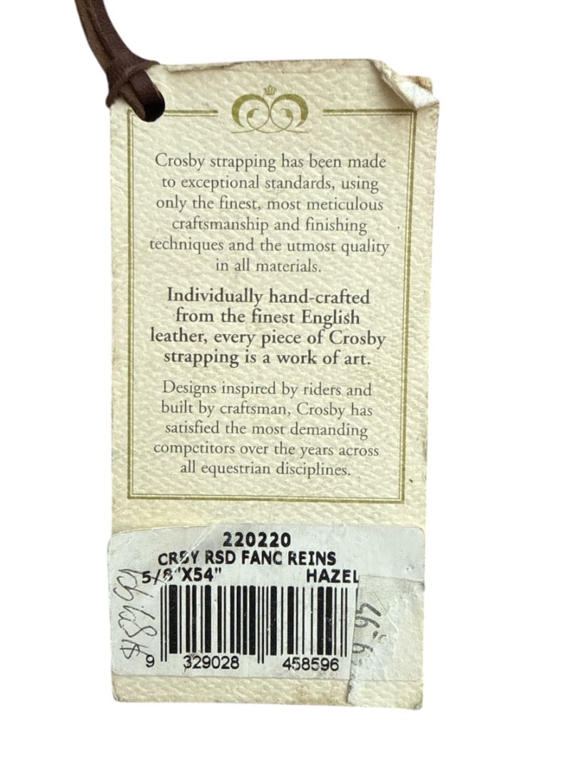Crosby Raised Fancy Stitch Laced Reins - Hazel / 54"  NEW
