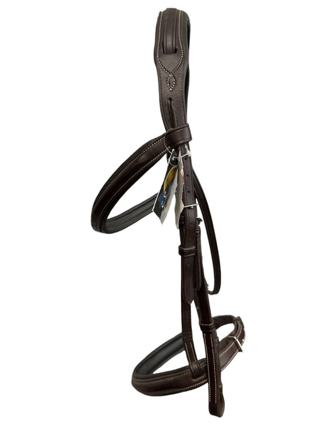 Ovation Fancy Stitch Raised Comfort Crown and Wide Nose Padded Bridle Only - Dark Brown Horse/Full Sized NEW
