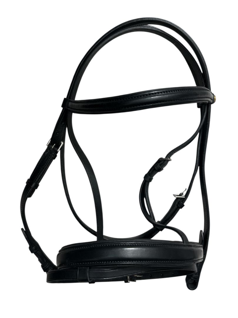 Kieffer Snaffle Bridle Flash Noseband - Black Horse/Full Size
