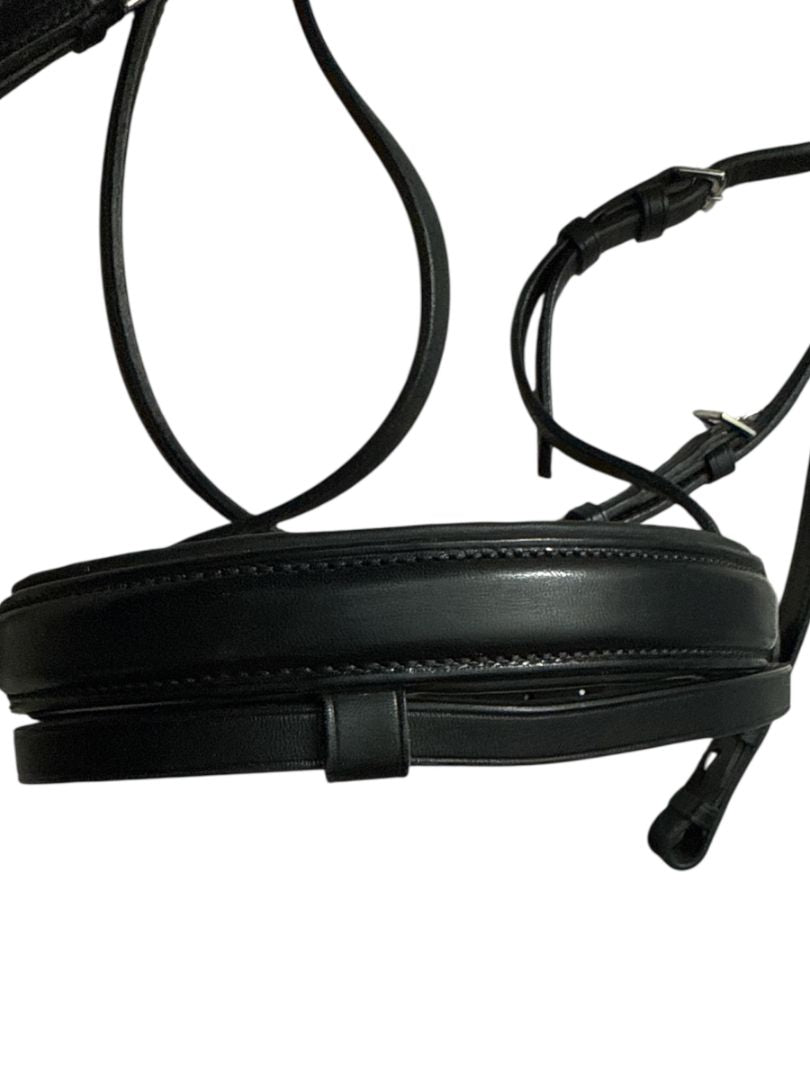Kieffer Snaffle Bridle Flash Noseband - Black Horse/Full Size