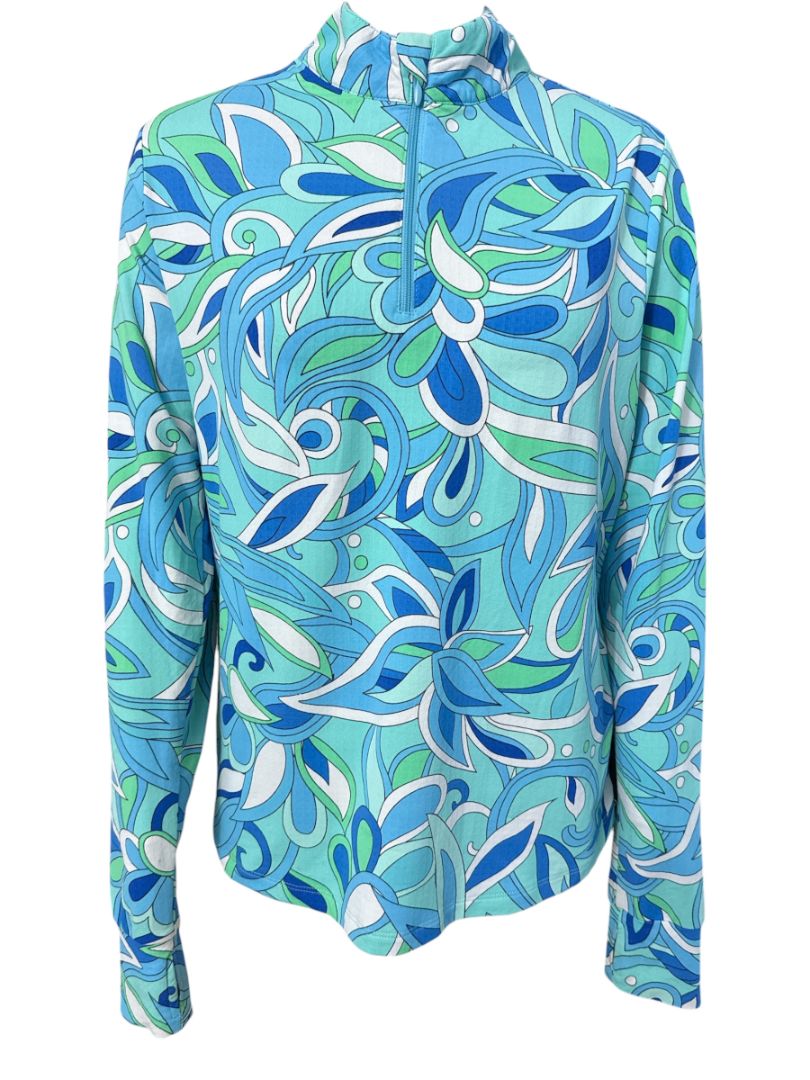 IBKUL Women's 1/4 Zip Sunshirt - Multi / Size Large