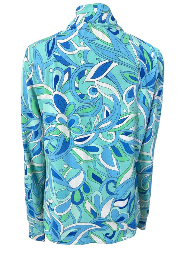 IBKUL Women's 1/4 Zip Sunshirt - Multi / Size Large