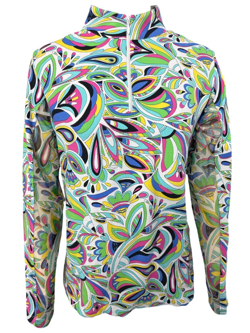 IBKUL Women's Julia 1/4 Zip Sunshirt - Multi / Size Large