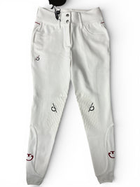 Cavalleria Toscana CT Team High Waist Breeches - White / Size IT 40   NEW