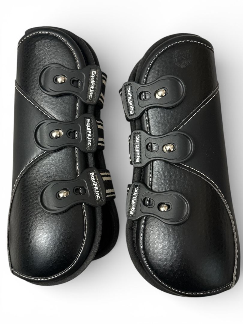 EquiFit D-Teq Front Boots - Black Ostrich / Size XL