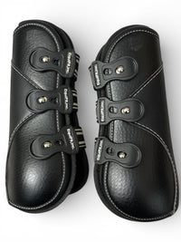 EquiFit D-Teq Front Boots - Black Ostrich / Size XL