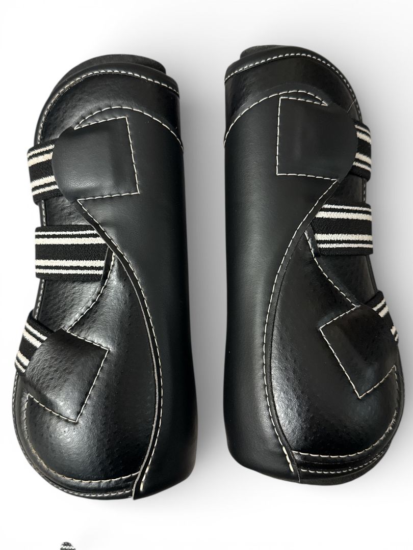 EquiFit D-Teq Front Boots - Black Ostrich / Size XL