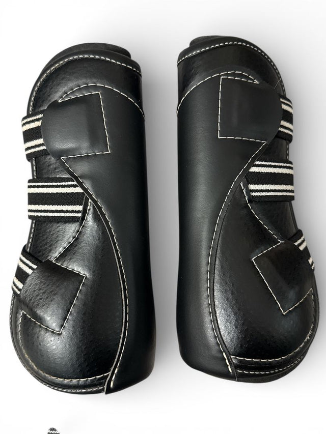 EquiFit D-Teq Front Boots - Black Ostrich / Size XL