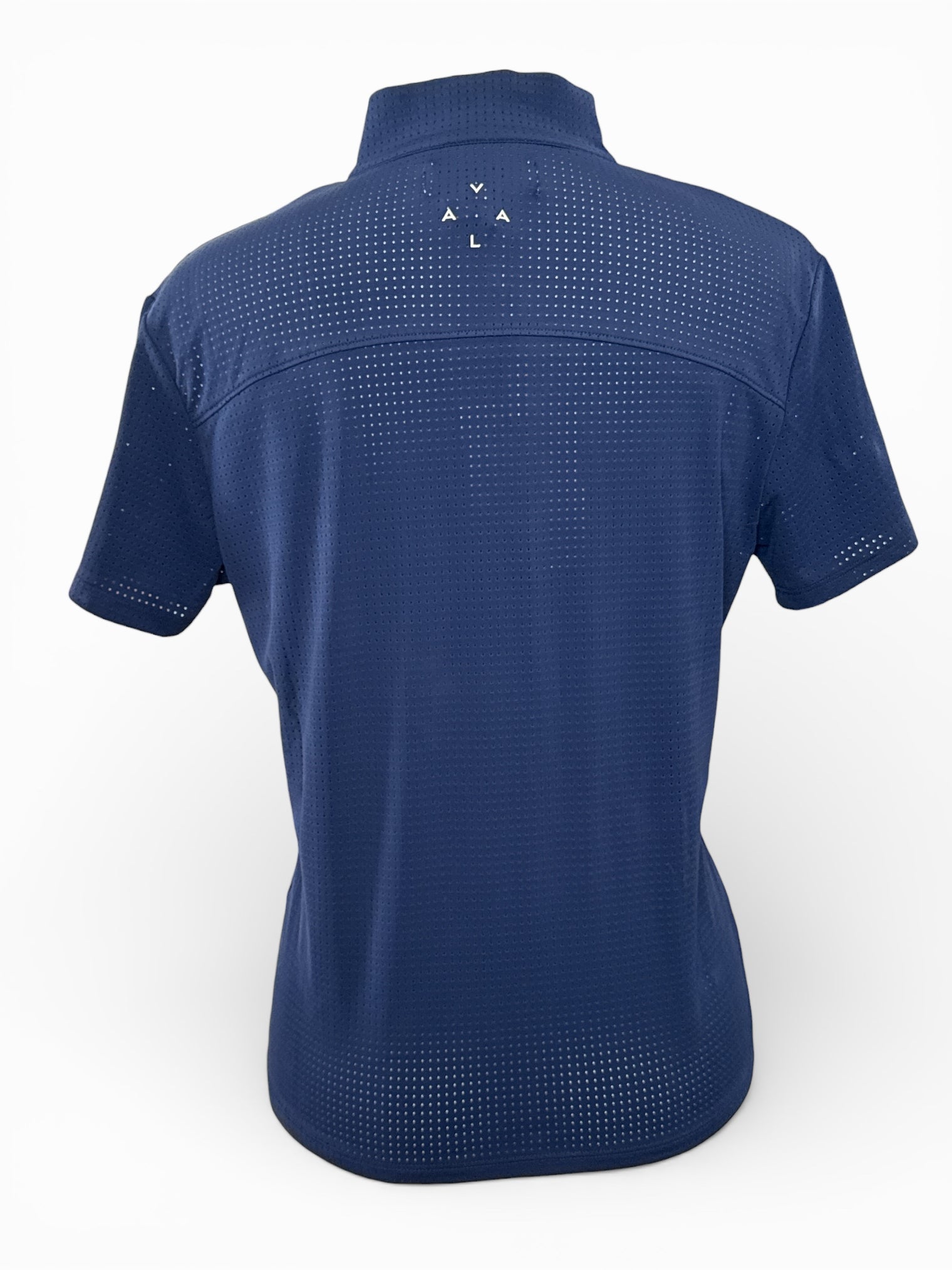 Vala Equestrian Navy Mesh Elsa Zip Neck Short Sleeve Training Top Medium NEW