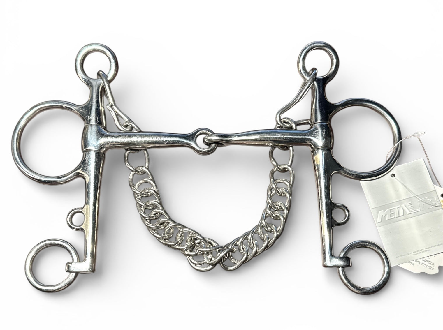 Partrade Metalab Solid Jointed Pelham Stainless Steel Bit 5 1/4"