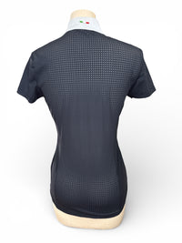 Alessandro Albanese Women's Oliva Short Sleeve Zip Competition Shirt - Black Small