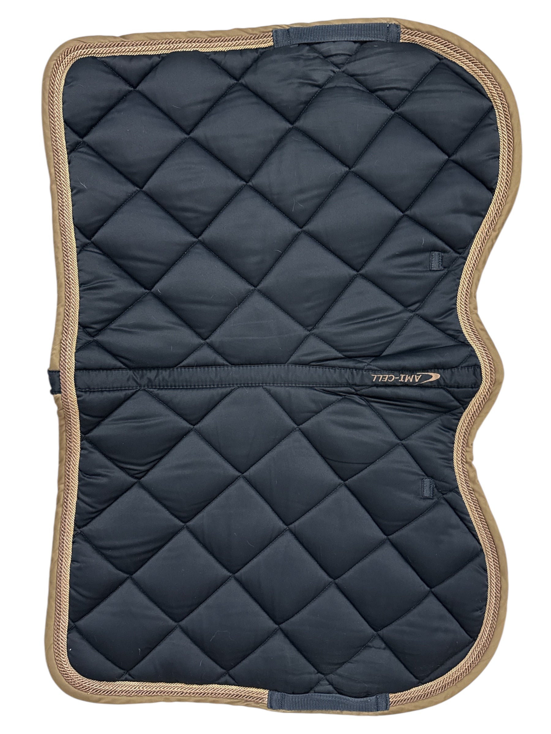 Lami-Cell Glossy All Purpose Saddle Pad - Navy / Taupe - Full Size