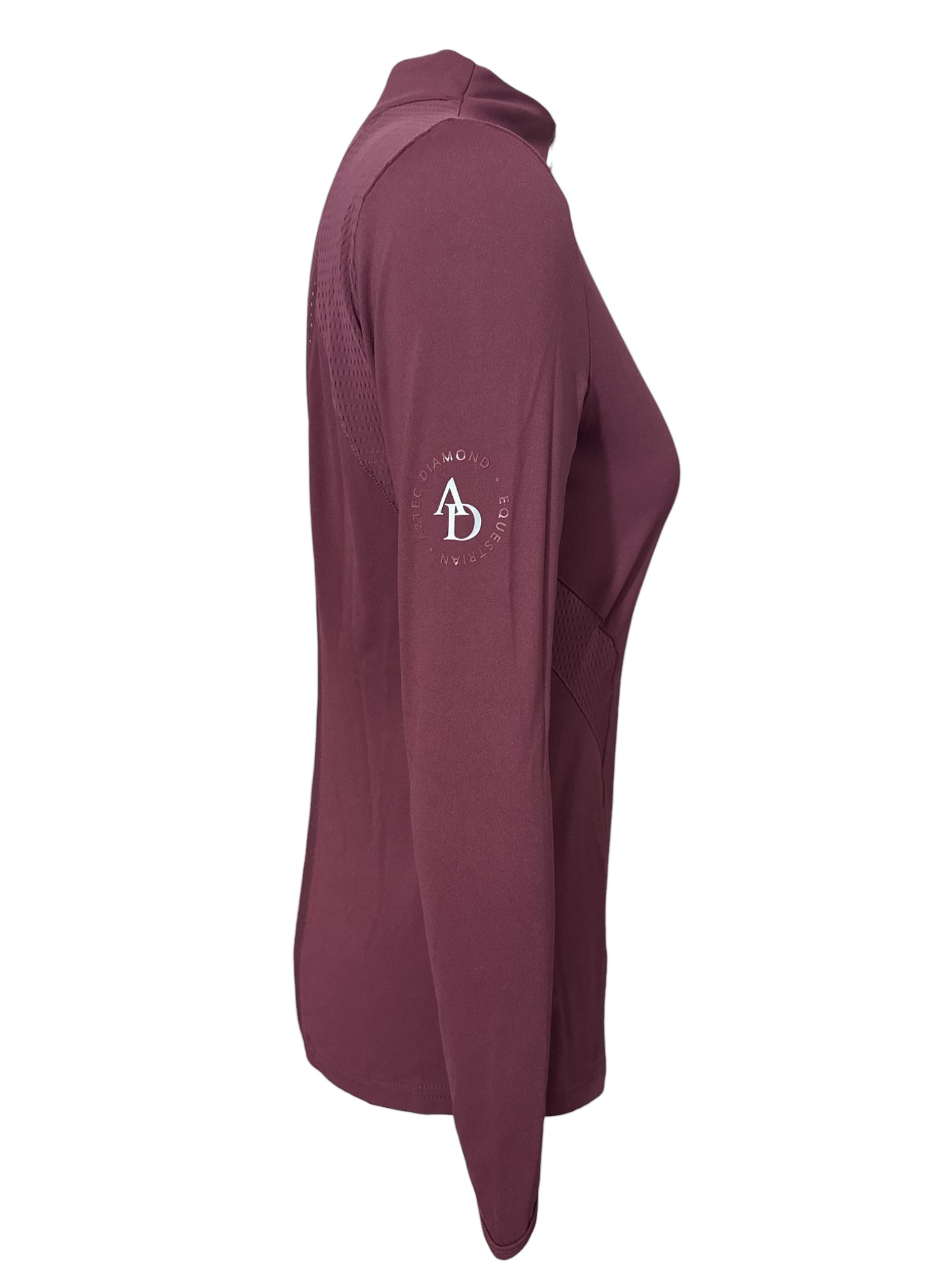Aztec Diamond Core Base Layer Top - Deep Mauve Burgundy / Size Medium