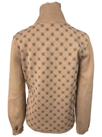 Cavalleria Toscana Women's Orbit Flock Turtleneck Sweatshirt -  Beige / Size Medium