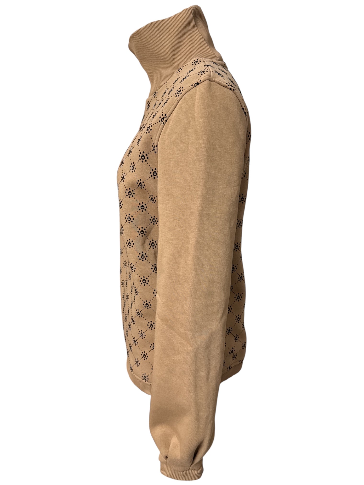 Cavalleria Toscana Women's Orbit Flock Turtleneck Sweatshirt -  Beige / Size Medium