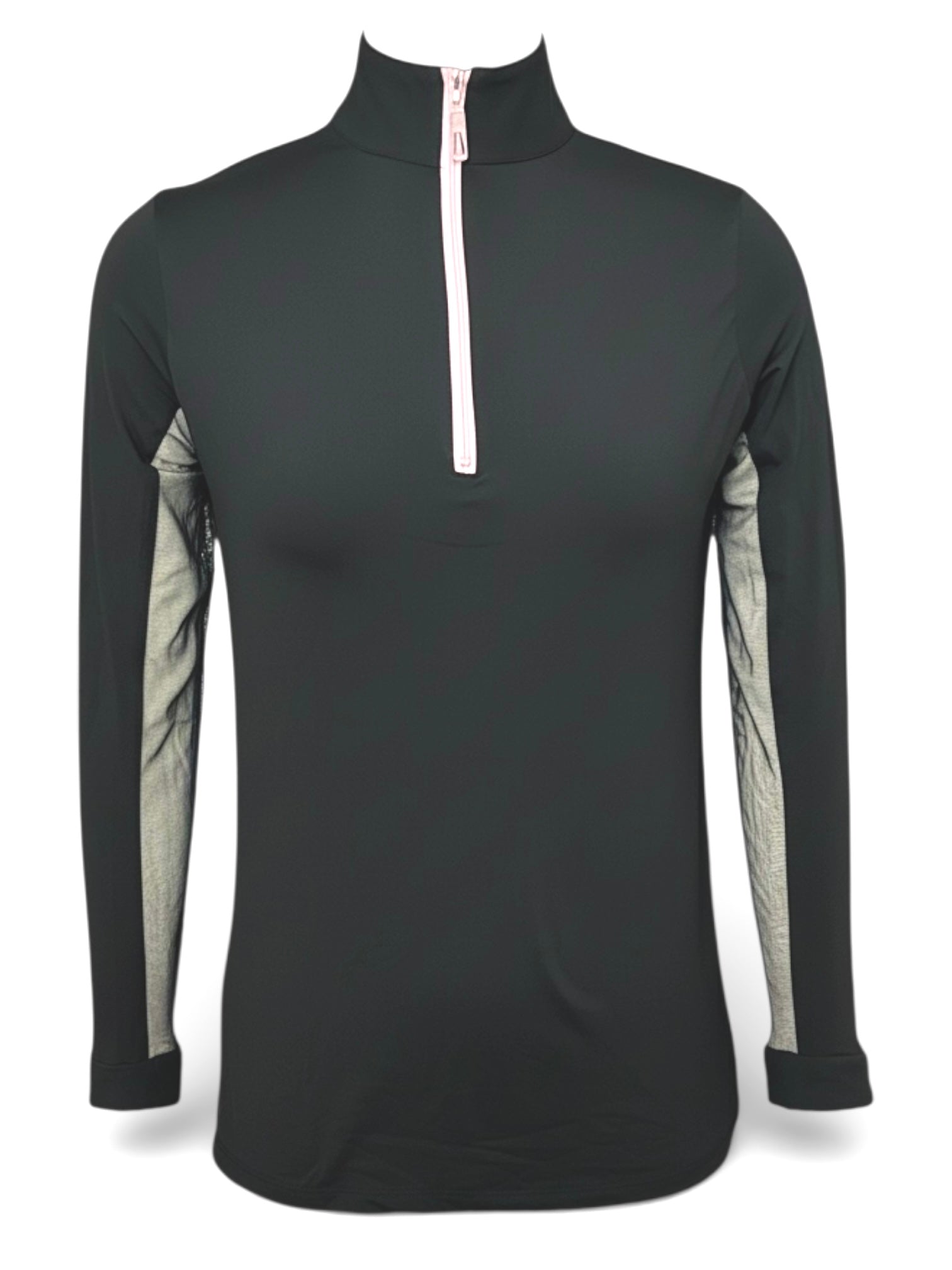 The Tailored Sportsman Women's Long Sleeve IceFil Zip Shirt - Black / Pink - Size Small