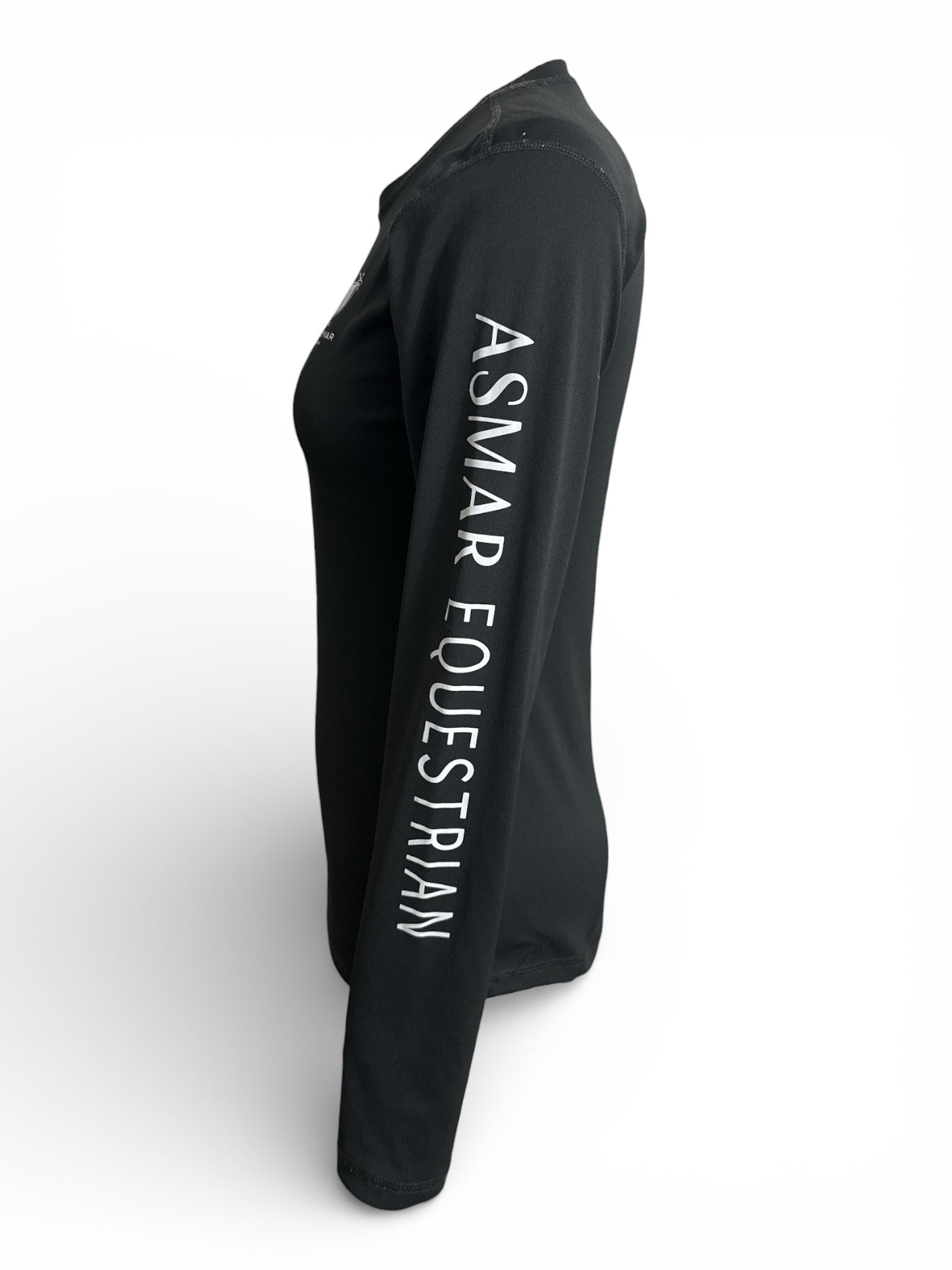 Asmar Equestrian Sustainable Long Sleeve Logo Tee - Black / Size Small
