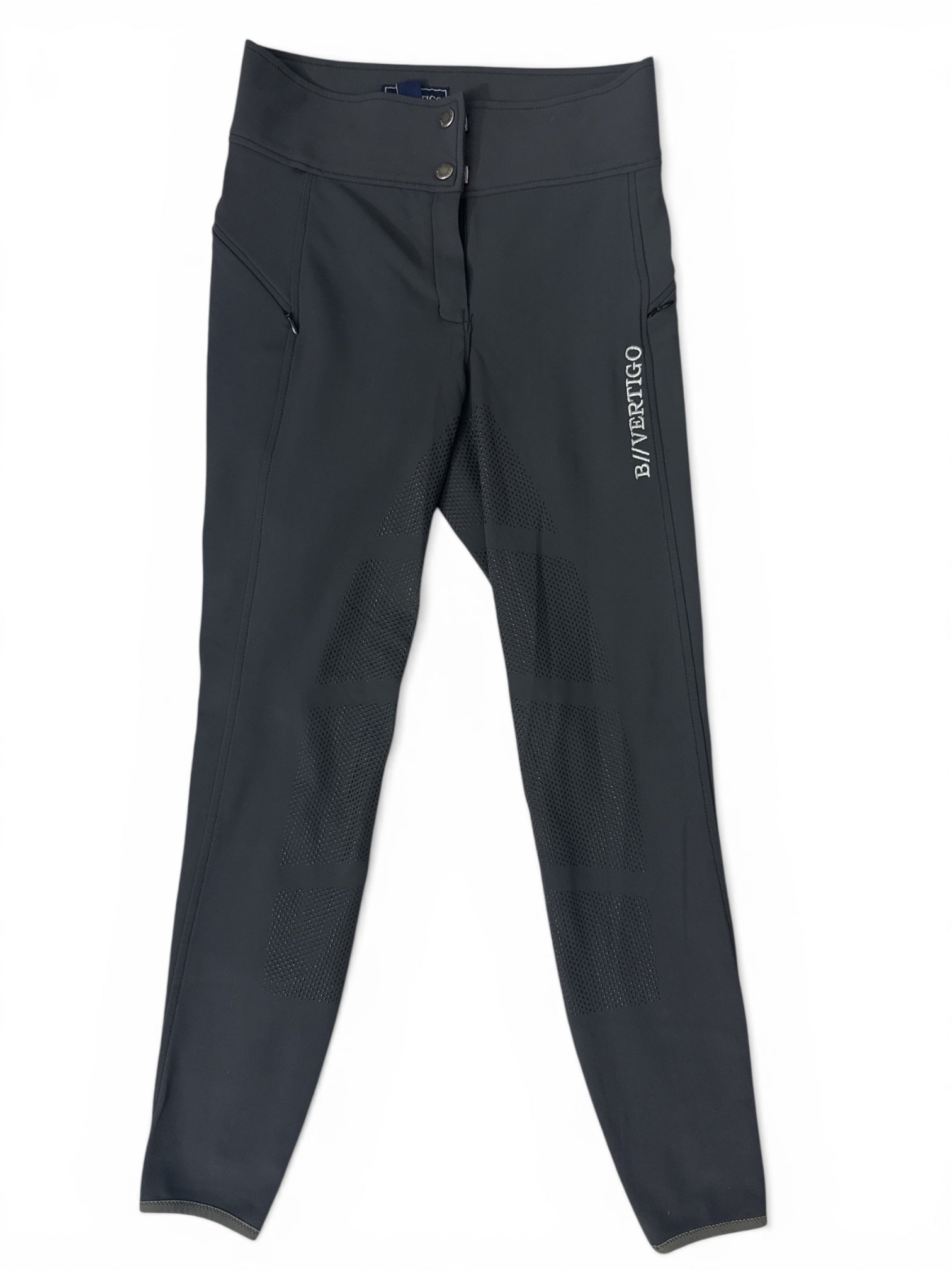 B Vertigo Women's Justine Thermo Silicone Full Seat Breeches - Dark Grey / Size US 24