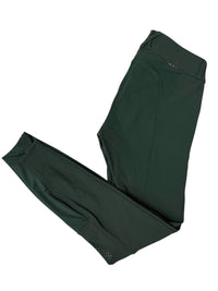 Horze Grand Prix Silicone Knee Patch Breeches - Scarab Green / Size US 24